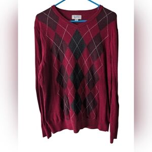 Croft & Barrow Men's Red Argyle Sweater L